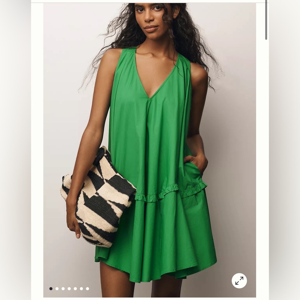 Anthropology Green Dress